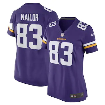 womens nike jalen nailor purple minnesota vikings game play